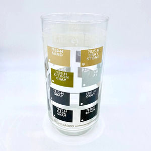 Vintage Libbey Glass Ceramic Enamels Paint Sample Color Glass GRAY